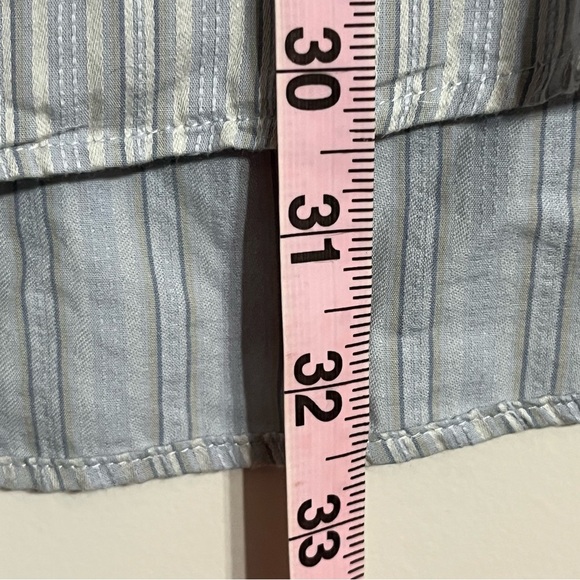 Men’s Geoffrey Beene Dress Shirt Blue White Stripes Size Large 16-16.5 - Picture 8 of 10